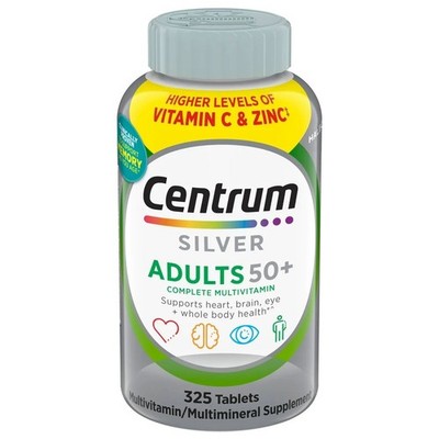 Centrum Silver Adults 50+ Multivitamin, 325 Tablets Men & Women - FREE SHIPPING