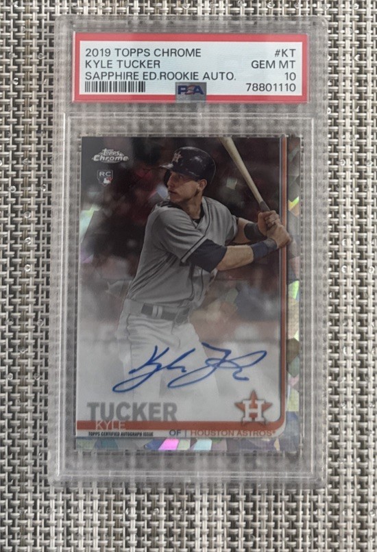 2019 Topps Chrome Kyle Tucker Sapphire Rookie Auto PSA 10 (Newest Dodger) RC