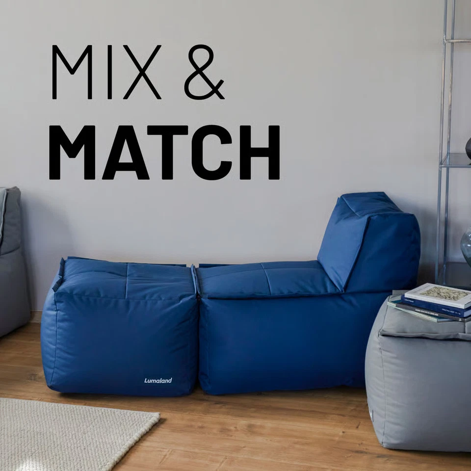 LUMALAND Gartenliege Sitzsack Set 2-tlg. Sessel Hocker Indoor Outdoor Terrasse - Bild 3 von 4