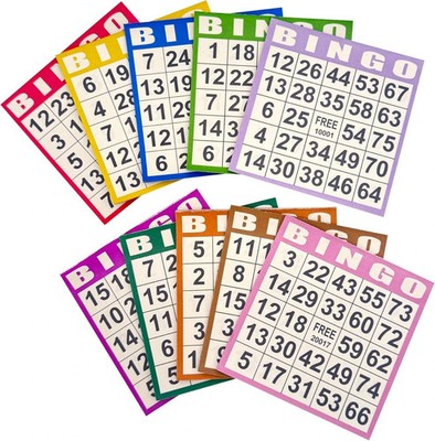 Bingo Paper Game Cards - 1000 Sheets (100 Books of 10 Colors) - 4''X4'' Disposable