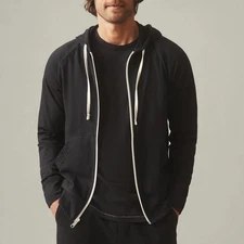 American Giant Full Zip Hoodie Black Made in USA Size M