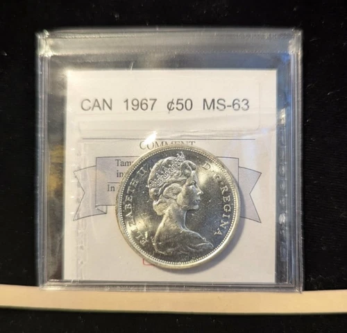 1967  Coin Mart Graded Canadian,  ¢50 Cent, **MS-63**