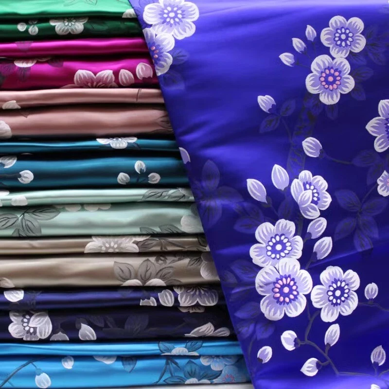 Embroidered Flower Fabric Jacquard Satin Brocade DIY Dress Sold By Meter - Image 2 of 4