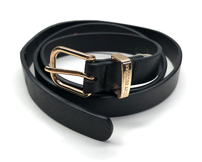 thin black dress belt Extra Narrow Black Satin Sash Belt by Satin Swank® main image 1