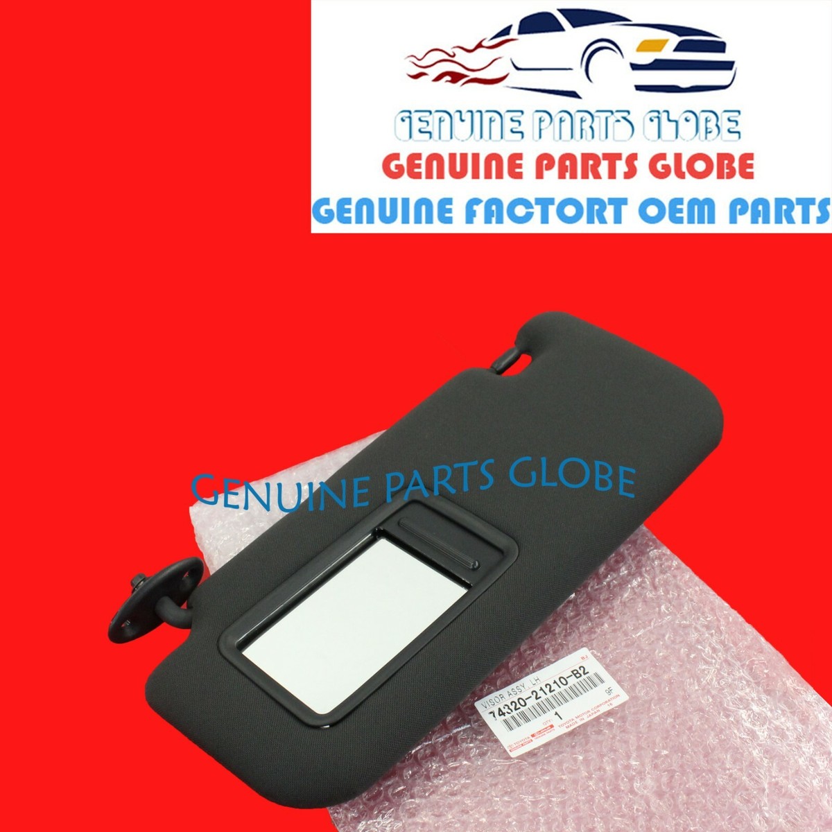 GENUINE OEM 11-13 SCION tC LEFT DRIVER GRAY SUN VISOR W/MIRROR