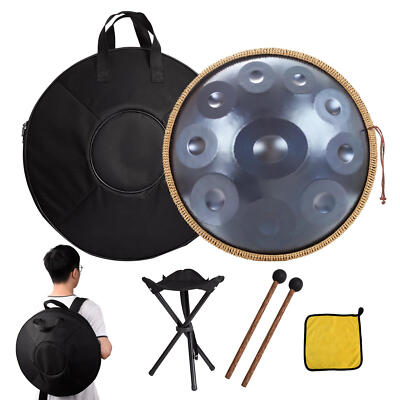 HandPan Drum 22 inch 10 Notes D Minor Steel Hand Drum with Soft Hand Pan Bag New