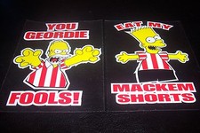 BART SIMPSON & HOMER SIMPSON SUNDERLAND STICKERS THE SIMPSONS MACKEM BLACK CATS