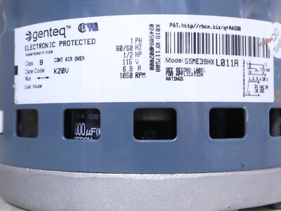 Genteq ECM endura X13 Blower Motor 5SME39HXL011A 1/2HP 115V CCW