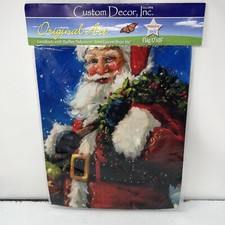 Christmas Garden Flag Santa 12 x18 Made In USA Original Art Holidays Claus NEW