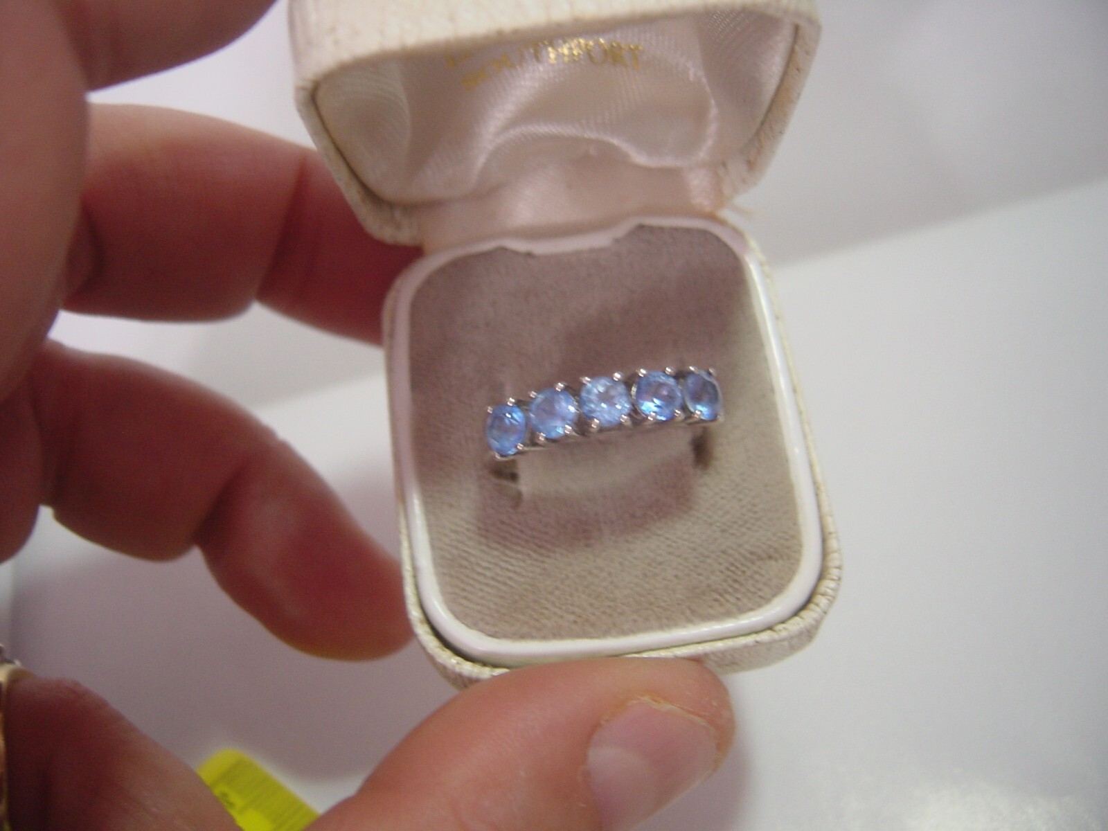 fantastic Solid Silver band Ring-superb pale navy… - image 11