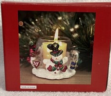 SNOWMAN Candle Holder Multiple Colorful With Box Votive Candle Included