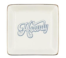 WODMIS Coastal Howdy Cowgirl Western Ceramic Jewelry Tray Dish, Pink Cowgirls...