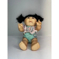 Cabbage Patch Kids Doll - Black Hair, Pigtails, Colorful Outfit - Authentic 1996
