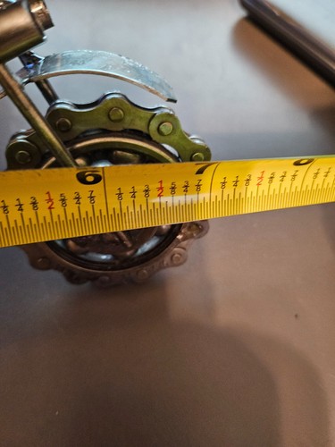 Scultura moto rottami metallici riciclati lunga 7 pollici 5,5 rotoli alti nuovi di zecca - Foto 9 di 10