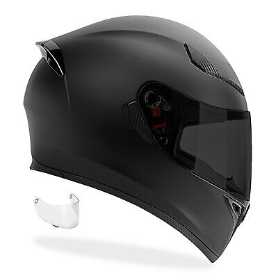 NEW Motorcycle Helmet DOT Full Face Matte Black + SHIELD OPTIONS - S M L XL  XXL