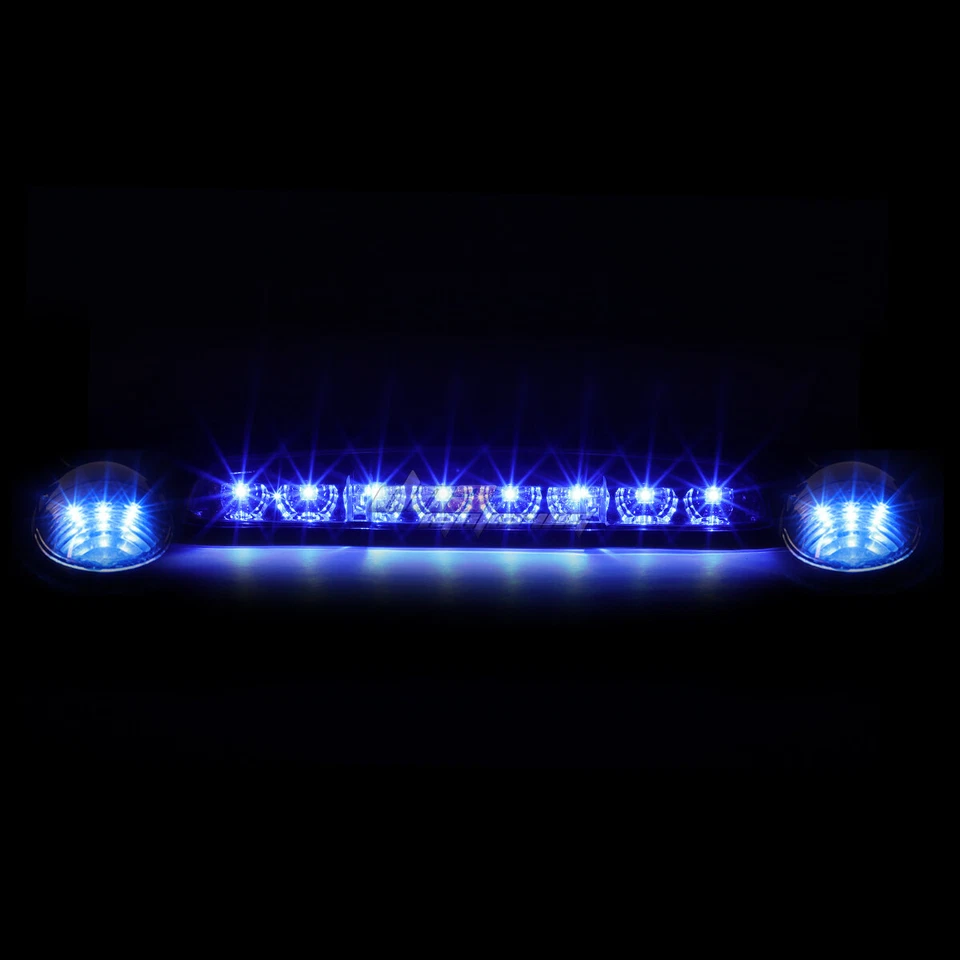 PARA 02-07 SILVERADO/SIERRA 3X CROMO CABINA TECHO AZUL LED LUCES MARCADORAS LÁMPARAS Foto 2 de 4