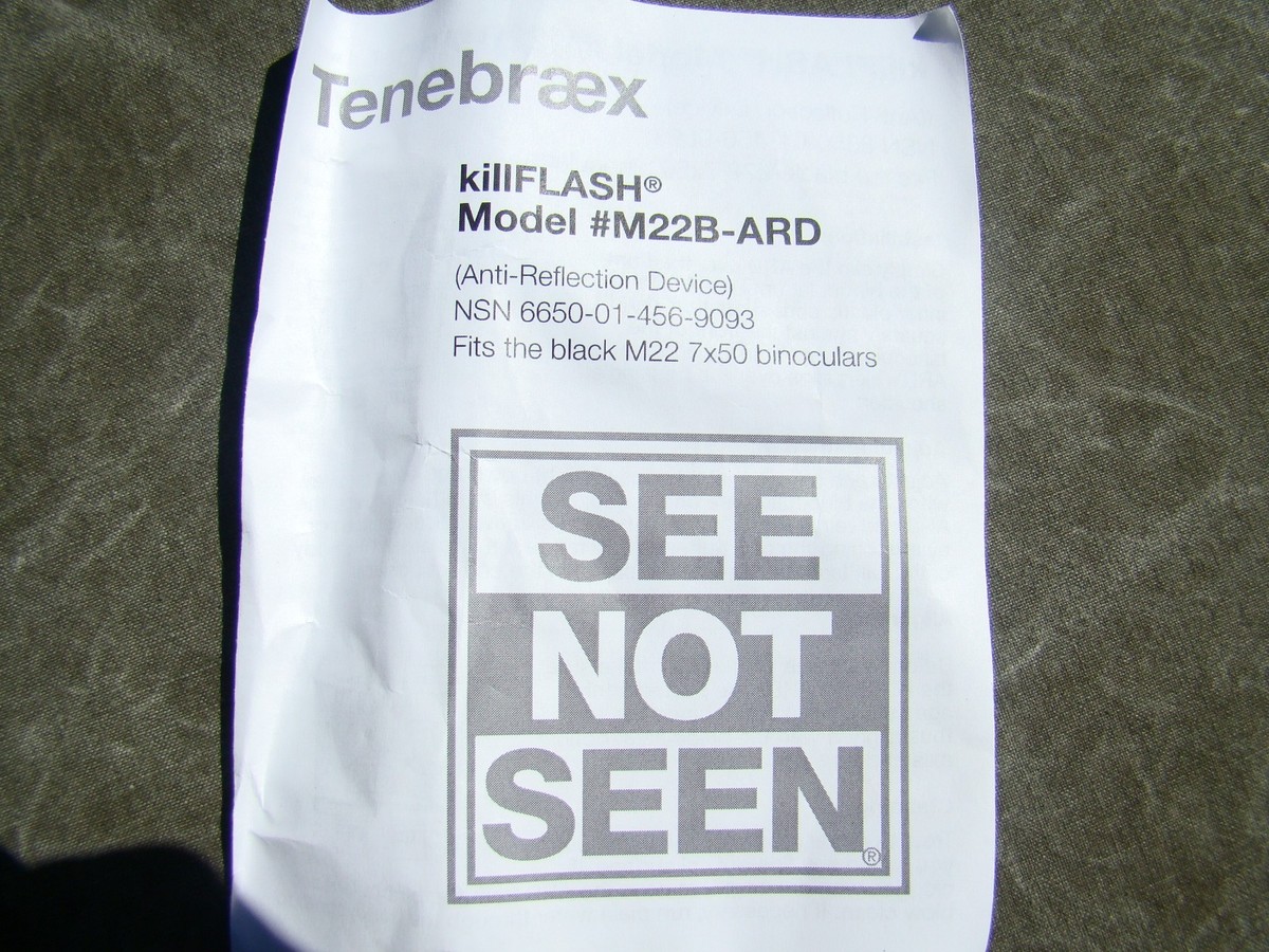 米軍実物 Tenebraex M22-B-ARD キルフラッシュ NEW USGI Tenebraex M22B-ARD Kill Flash Pair (2pc) w/Carry