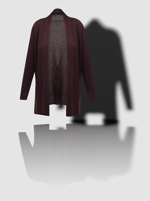 $298 Neiman Marcus Womens Purple Cashmere Open-Front Cardigan Sweater Plus Sz 1X