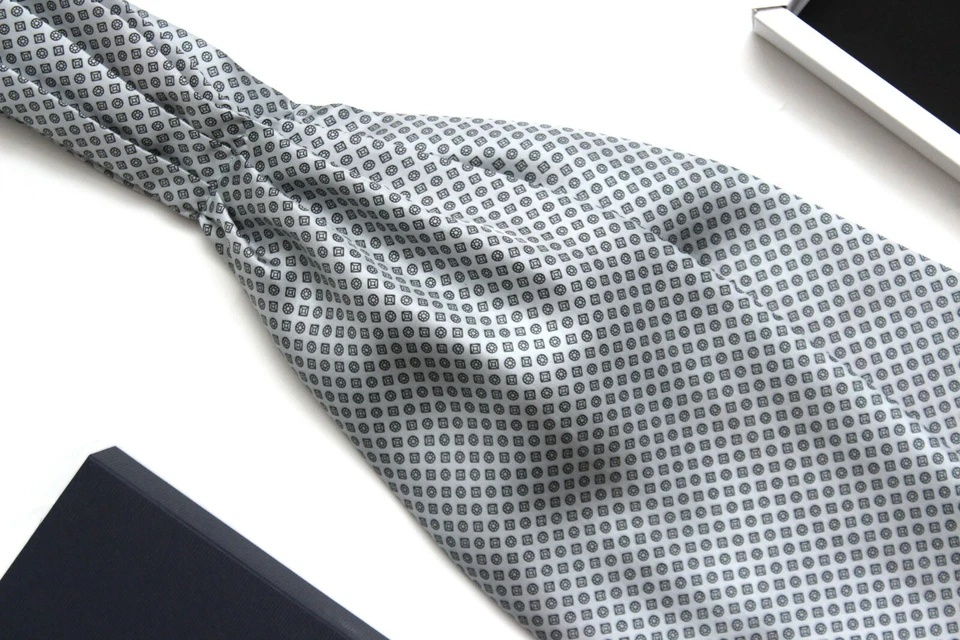 Camellucci Hombre Corbata Ascot Gris Adorno 100% Seda A131 Foto 3 de 4