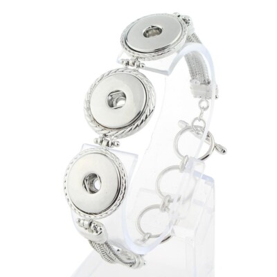 Fit Ginger Snap Bracelet Silver 3 Snap 20mm bracelet