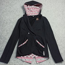 Blutsgeschwister Womens Jersey Jacket Size S - 36 Black Cotton Stretch Hooded