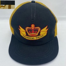 Vintage Imperial Crane Made in USA Black and Yellow Snapback Trucker Style Hat