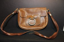 Vintage - Small Brown Leather Purse with Long Strap - Fair Condition