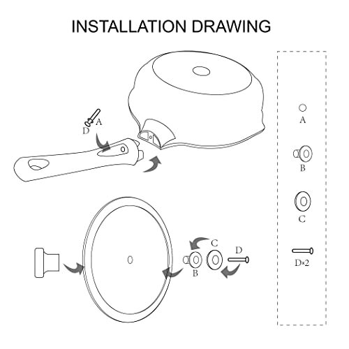 Nonstick Skillet with Lid, 11In/5Qt Aluminum Deep Frying Pan with Lid and Hea...