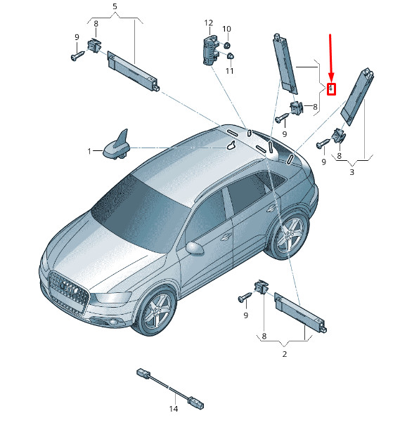 Amplificateur d'antenne inférieur droit Audi Q3 8U 8U0035225F