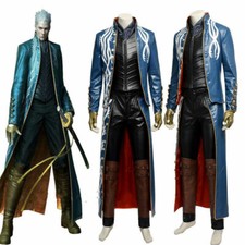 Devil May Cry 3 Vergil Cosplay Costume Men Outfit Halloween Custom Made Devil/