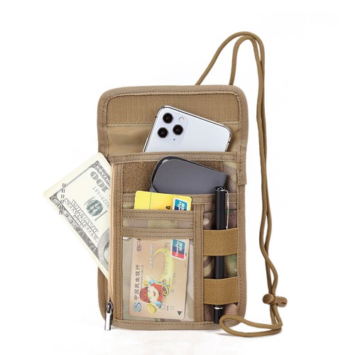 Tactical MOLLE ID Card Holder EDC Pouch with Neck Lanyard Organizer Hanging Bag - Picture 4 of 12