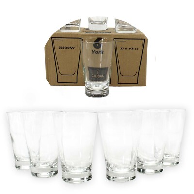Wasser-Gläser Set 27 cl YORK | Edel + Schwer Becher Glas Trink Saft Gastro 7f1m