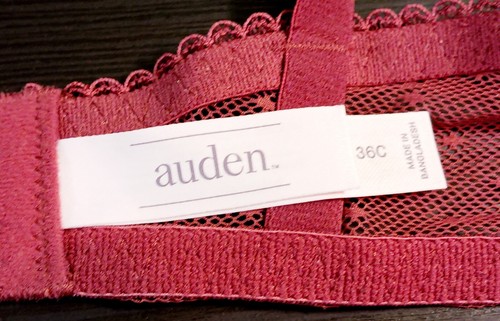 Auden Lace Underwire Bra 34C Unlined Balconette Women Floral Lacy Rusty Red NWT - Picture 13 of 23