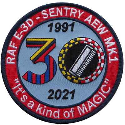 Boeing E-3 Sentry AWACS 30 Years Embroidered Patch Badge - MOD LICENSED