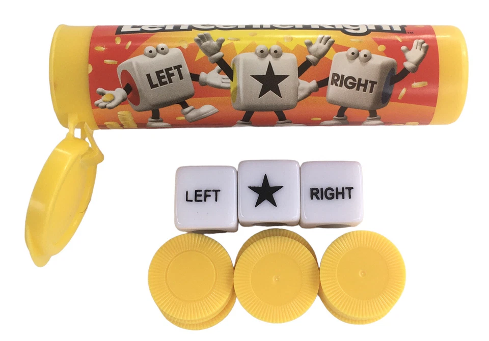 Pass Play - El Juego de Dados Centro Izquierdo Derecho Juego Tubo Maestro Usado Foto 3 de 4