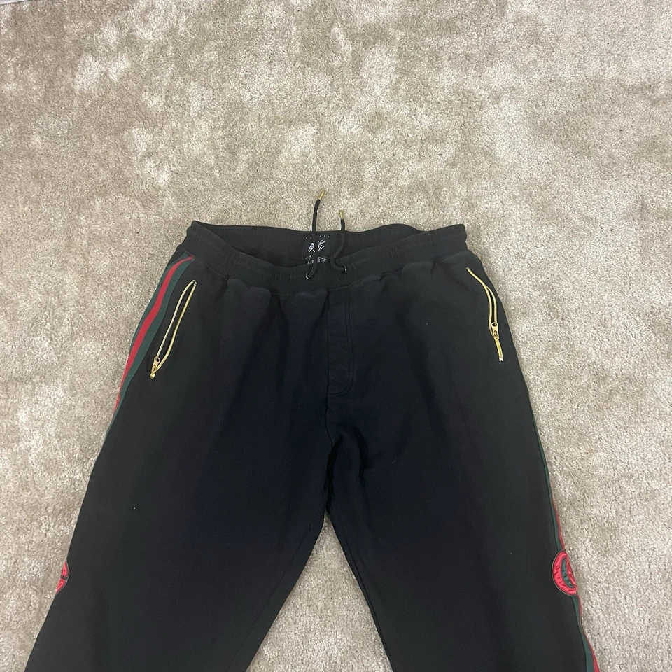 RockSmith Para Hombres Talla 5XL Verde Rojo Negro Algodón Elástico Tobillo Joggers Ropa de Calle Foto 2 de 4