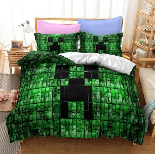 Minecraft Bettbezug Cartoons Bettwäsche Set Kissenbezug 135x200|200x200 Kinder - Bild 27 von 27