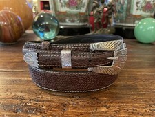 Navajo Pueblo Sterling Silver Belt Buckle Set 39-42-1.3/8  -75     New   