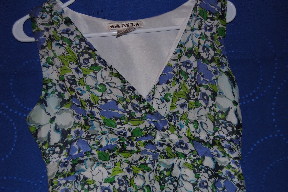 ami❁︎❁︎ Women's A.M.I. Floral Design Crossover Top Size M | eBay