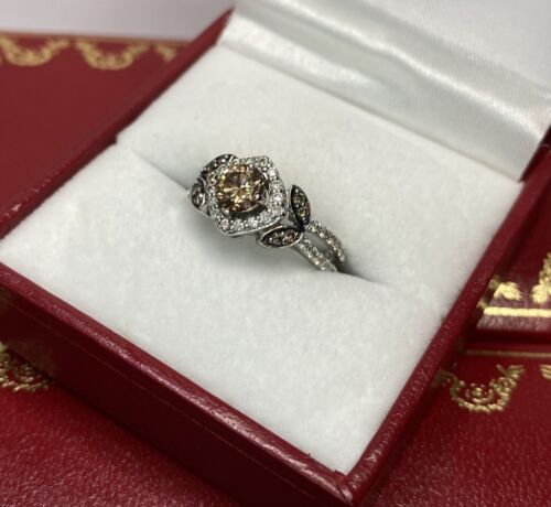 WOW Le Vian 14k Weißgold 1 Kt Schokolade Diamant Blume Ehering Ring 2 3/4 - Bild 4 von 14