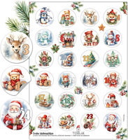 Adventskalender Zahlen Aufkleber - 24 Sticker