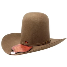 Men's Original Tombstone 20X Open Crown Style Western Cowboy Felt Hat - Brown