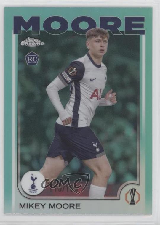 2024 Topps Chrome UEFA Club Competitions Aqua Refractor 115/199 Mikey Moore 02s2