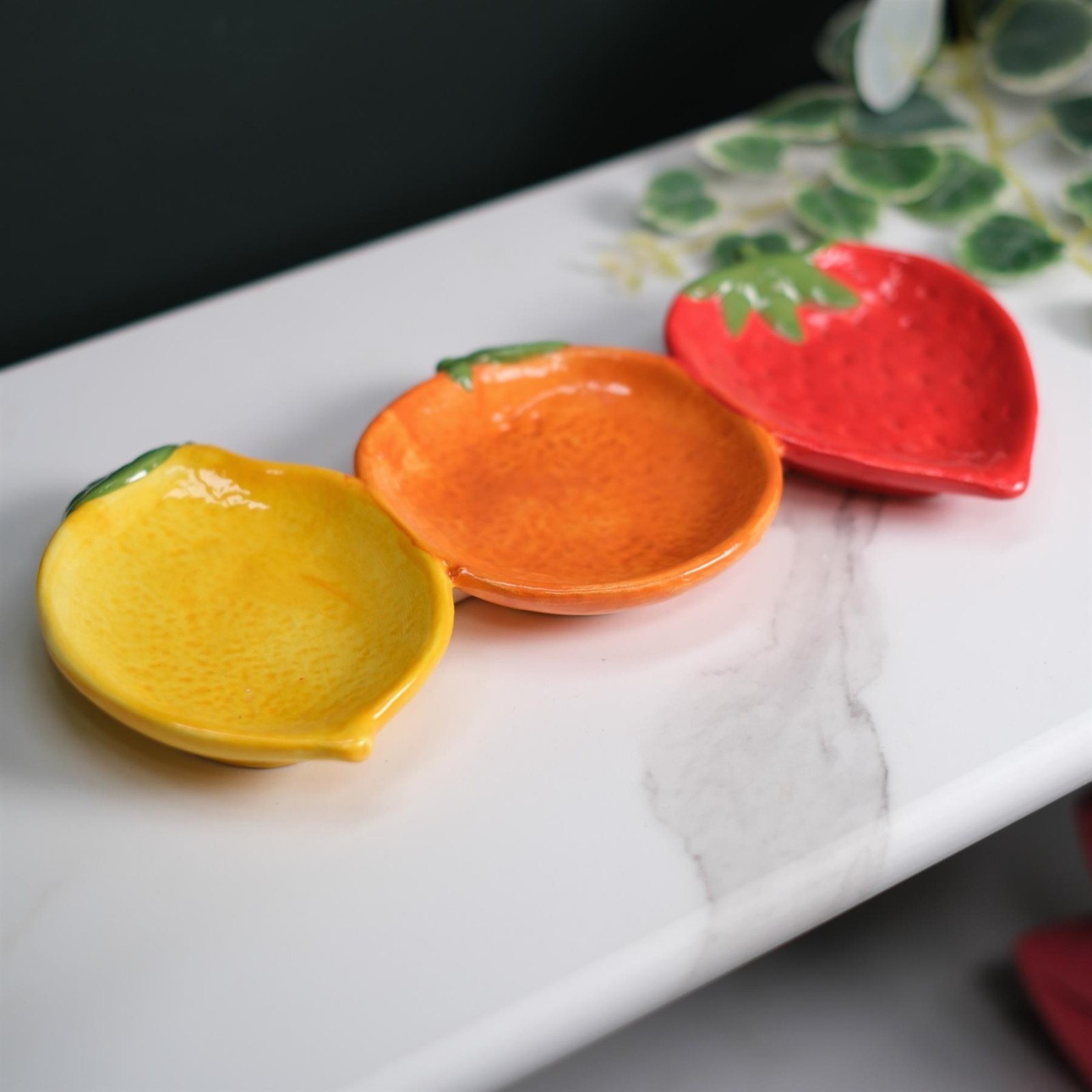 Fruit Shaped Ceramic Tapas Serving Tray / Dishes 2.7x29.8x13cm