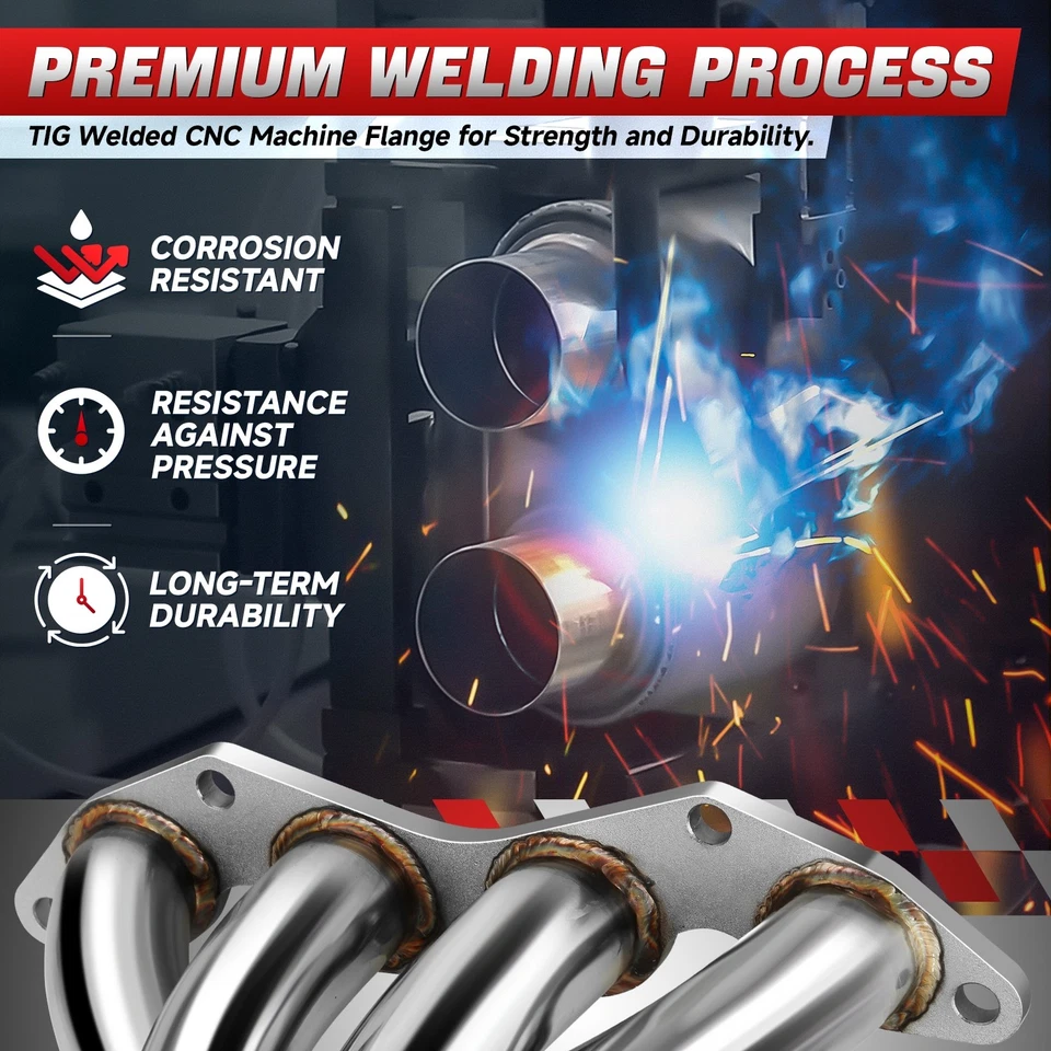 Colector de escape de cabezal corto de acero inoxidable para Honda Civic 4-1 2001-2005 Foto 4 de 4