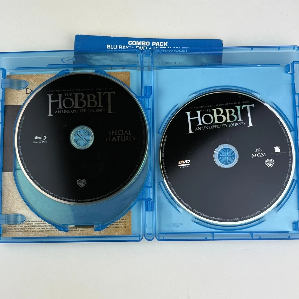 The Hobbit An Unexpected Journey [Blu ray DVD UV] 3 Disc Movie Film Slipcover - Image 4 of 4