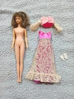 Vtg 1970 Mattel Francie Altogether Elegant Outfit 1242 Pink Lace Dress & Doll