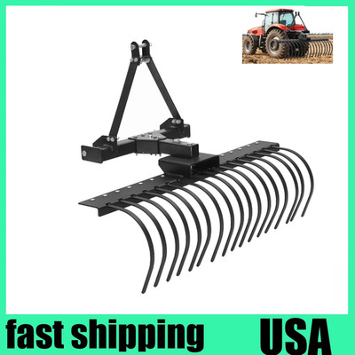  Cat 0 1 Tractor Attachment 50'' 3-Point Landscape Rake Rock Suitable for lawns