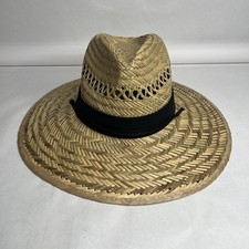 Vtg Dorfman Pacific Co Natural 100 Straw Sun Hat Black Band Outdoor Gardening