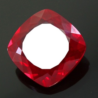 Certified 38.50 Ct Burma Blood Red Ruby Natural 20x20 MM Cushion Unheated Gems